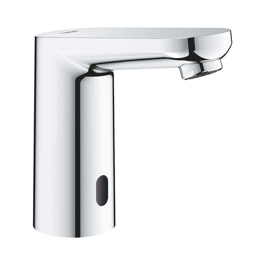 Immagine di Grohe EUROSMART COSMOPOLITAN E miscelatore elettronico H.13 cm per lavabo, senza scarico, con comando ad infrarossi, limitatore di temperatura regolabile e dispositivo di miscelazione nascosto, finitura cromo 36330002