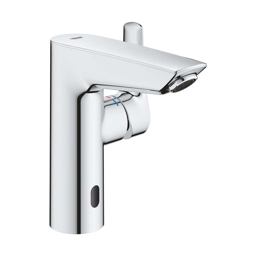 Immagine di Grohe EUROSMART miscelatore monocomando H.16 cm per lavabo, senza scarico, azionamento touchless o manuale, finitura cromo 23975003