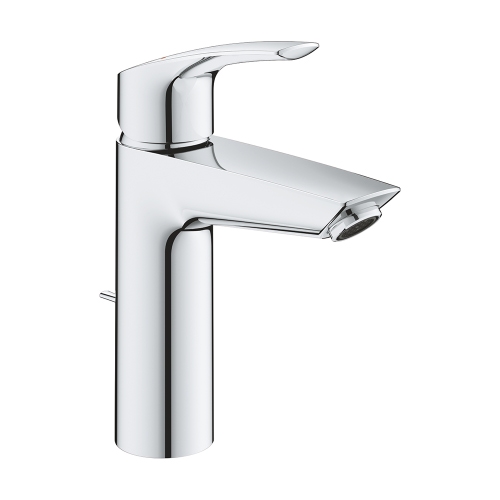 Immagine di Grohe EUROSMART miscelatore monocomando H.20 cm per lavabo, senza scarico, con piletta clic clac, finitura cromo 23923003