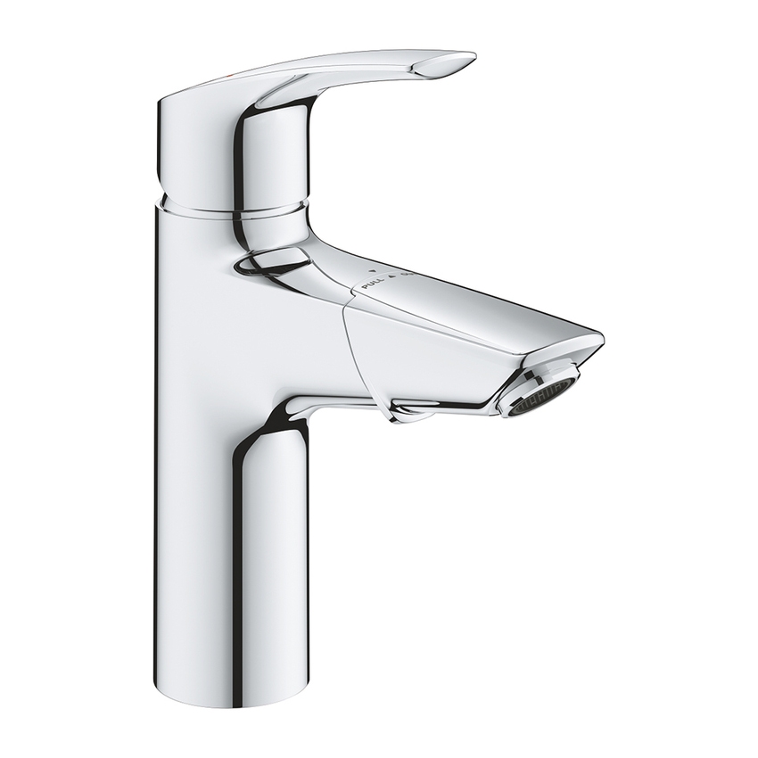 Immagine di Grohe EUROSMART miscelatore monocomando H.20 cm per lavabo, con piletta clic clac e bocca estraibile, finitura cromo 23976003