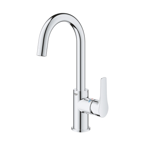 Immagine di Grohe EUROSMART miscelatore monocomando H.31 cm per lavabo, con scarico, finitura cromo 23537003