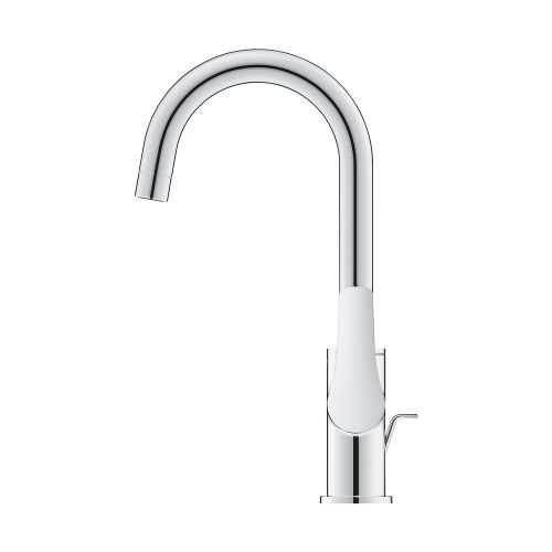 Immagine di Grohe EUROSMART miscelatore monocomando H.31 cm per lavabo, con scarico, finitura cromo 23537003