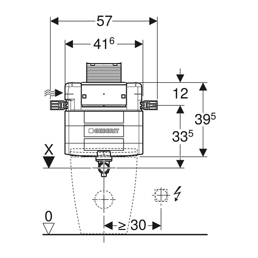 Immagine di Geberit OMEGA 12 cassetta di risciacquo ad incasso 12 cm, 6/3 litri 109.043.00.1