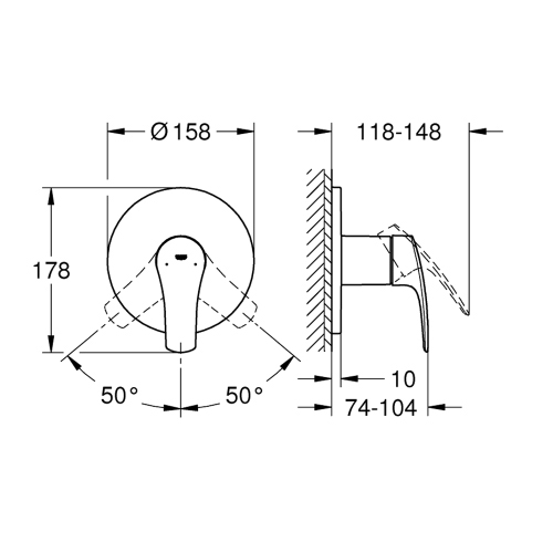 Immagine di Grohe EUROSMART miscelatore monocomando per doccia, senza deviatore e senza corpo incasso, finitura cromo 24042003