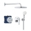 Immagine di Grohe EUROSMART set doccia con Tempesta 250 composto da miscelatore monocomando con deviatore, corpo incasso, soffione Ø 25 cm, braccio a parete, manopola Tempesta, raccordo erogatore e flessibile 150 cm, finitura cromo 25288000