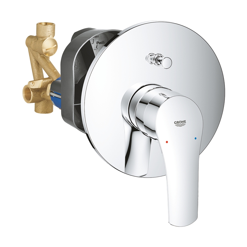 Immagine di Grohe EUROSMART miscelatore monocomando per doccia o vasca, con deviatore, con corpo incasso, finitura cromo 33305003