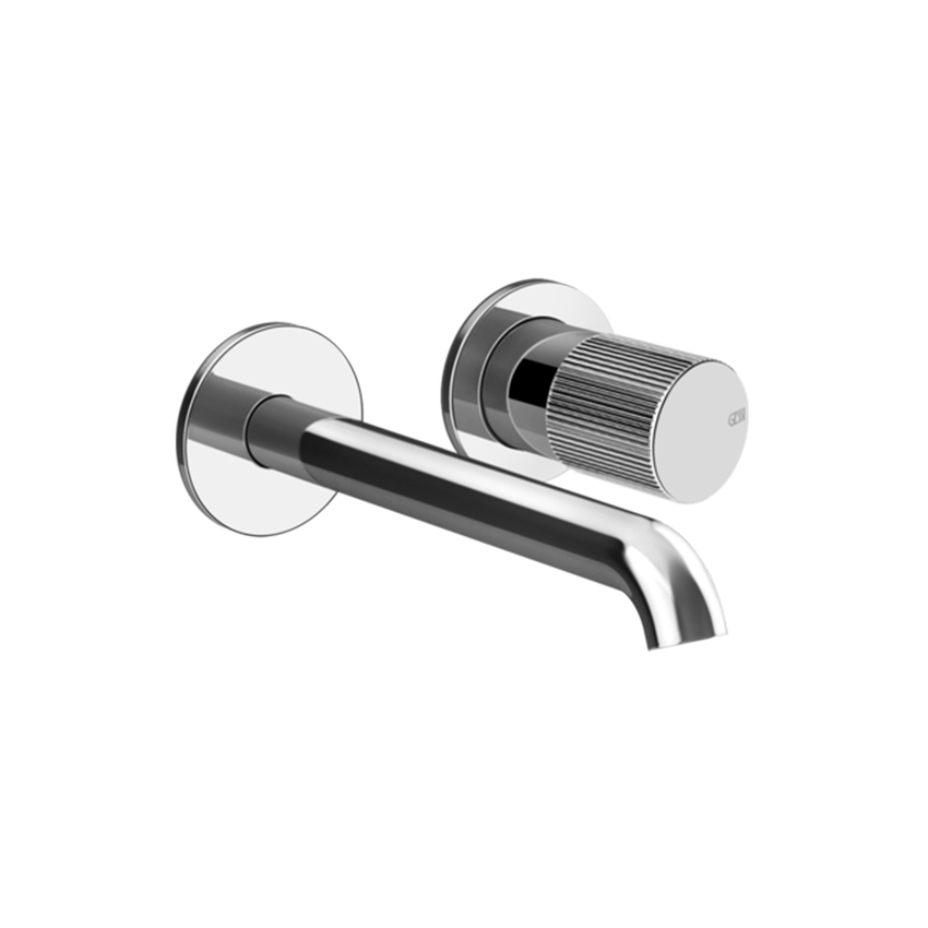 Immagine di Gessi HABITO RIGATO miscelatore P.21 cm per lavabo, incasso a parete, senza corpo incasso, finitura cromo 70588#031