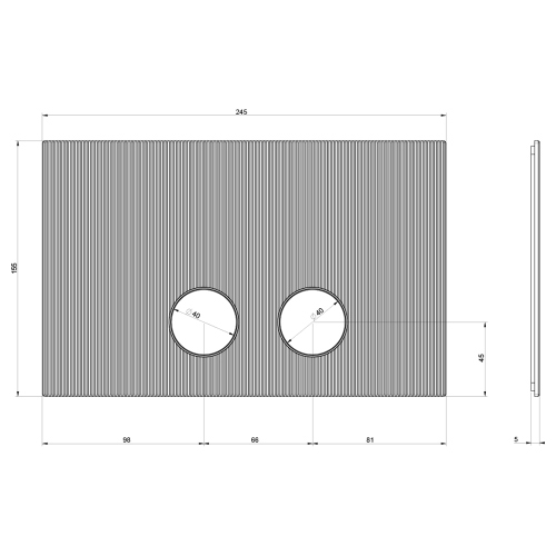 Immagine di Gessi HABITO RIGATO placca di finitura per Geberit Sigma 8 e 12, finitura cromo 54671#031