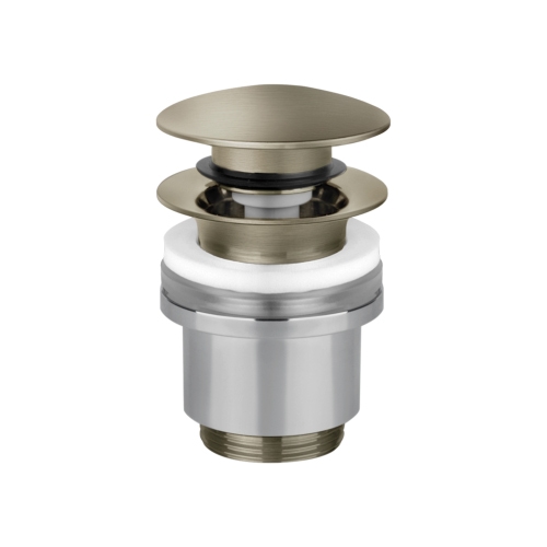 Immagine di Gessi piletta "Stop&Go" per lavabo senza troppopieno, finitura finox brushed nickel 01420#149