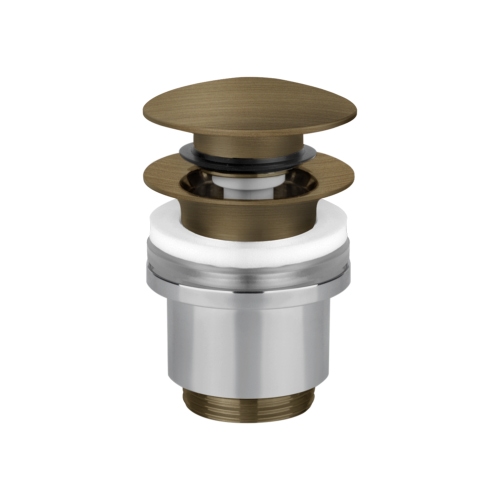 Immagine di Gessi piletta "Stop&Go" per lavabo senza troppopieno, finitura antique brass 01420#713