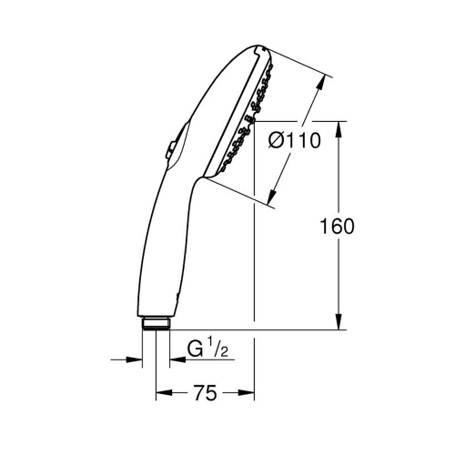 Immagine di Grohe TEMPESTA 110 manopola doccia a 2 getti, con risparmio idrico, finitura cromo 2759730E