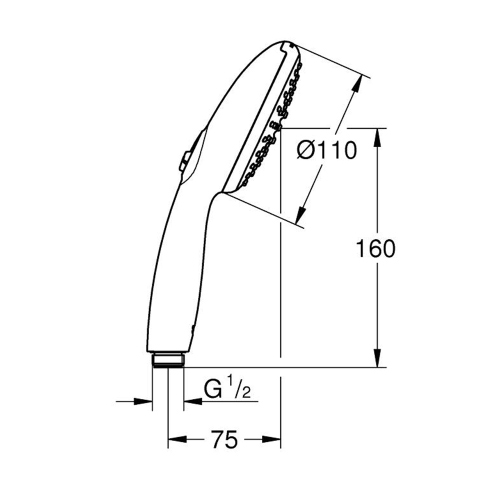 Immagine di Grohe TEMPESTA 110 manopola doccia a 2 getti, con risparmio idrico, finitura cromo 26161003