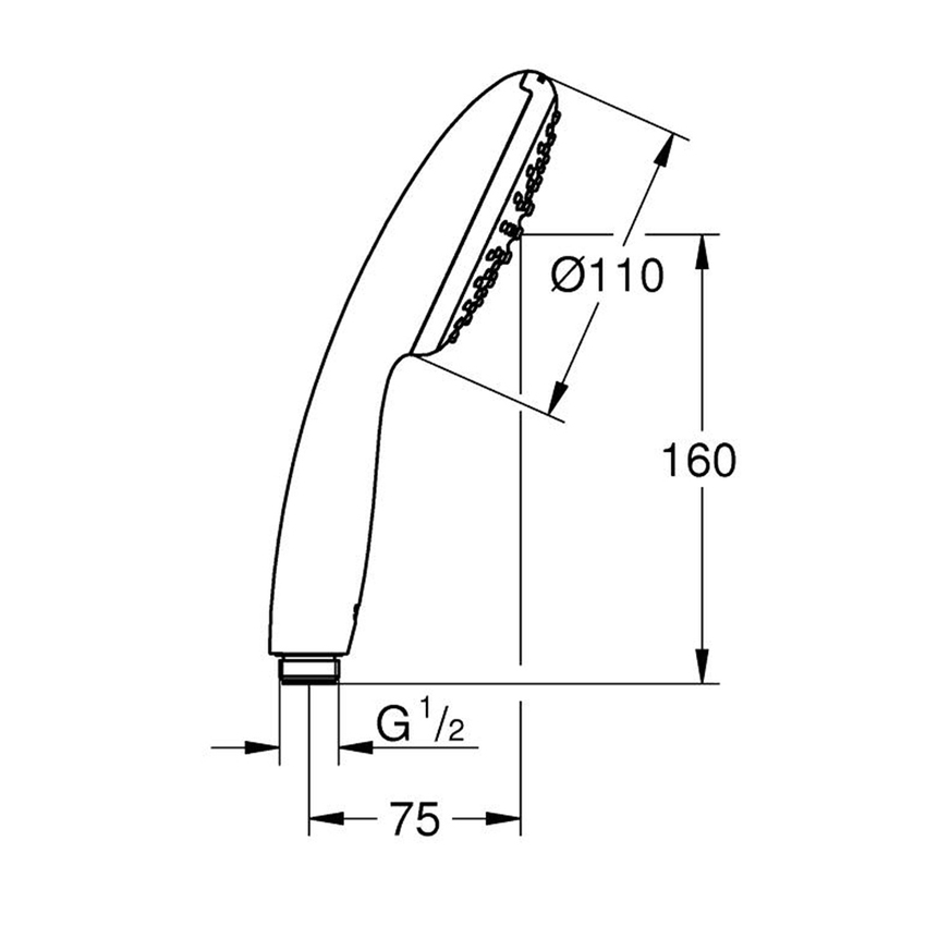 Immagine di Grohe TEMPESTA 110 manopola doccia getto singolo, con DreamSpray per un getto perfetto, finitura cromo 27852003