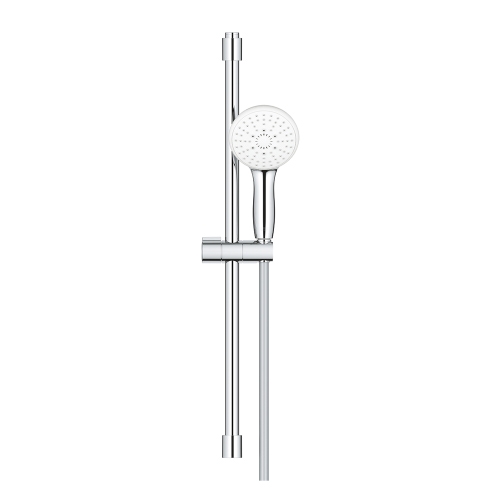 Immagine di Grohe TEMPESTA 110 set doccia con asta doccia H.60 cm, monopola Tempesta 110 28261003 3 getti e flessibile 175 cm, con risparmio idrico e selettore per impostare il getto preferito, fissaggio superiore regolabile in altezza, finitura cromo 27794003