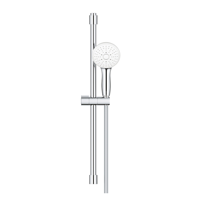 Immagine di Grohe TEMPESTA 110 set doccia con asta doccia H.60 cm, monopola Tempesta 110 28261003 3 getti e flessibile 175 cm, con risparmio idrico e selettore per impostare il getto preferito, fissaggio superiore regolabile in altezza, finitura cromo 27794003