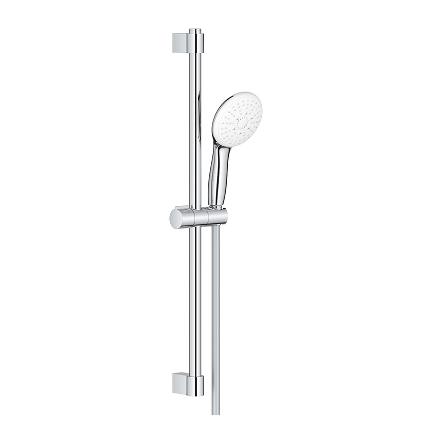 Immagine di Grohe TEMPESTA 110 set doccia con asta doccia H.60 cm, monopola Tempesta 110 28261003 3 getti e flessibile 175 cm, con risparmio idrico e selettore per impostare il getto preferito, fissaggio superiore regolabile in altezza, finitura cromo 27794003