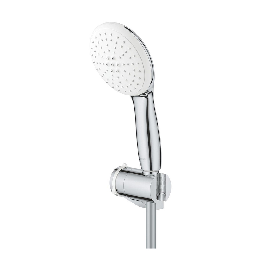 Immagine di Grohe TEMPESTA 110 set manopola doccia a 2 getti, con manopola Tempesta 26161003, supporto a parete regolabile e flessibile 175 cm, con selettore per impostare il getto e sistema antiscottatura, finitura cromo 27601003