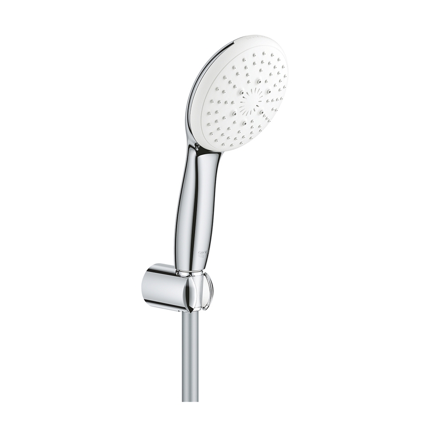 Immagine di Grohe TEMPESTA 110 set manopola doccia a 3 getti, con manopola tempesta 28419003, supporto a parete e flessibile 150 cm, con sistema antiscottatura, finitura cromo 26920003