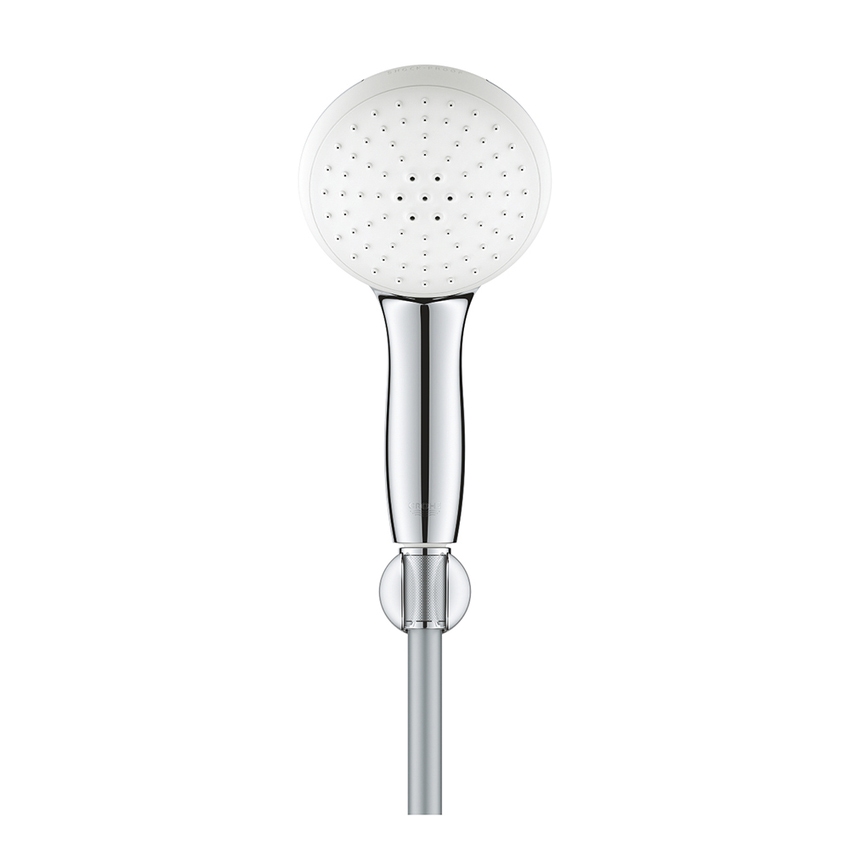 Immagine di Grohe TEMPESTA 110 set manopola doccia a 3 getti, con manopola tempesta 26161003, supporto a parete e flessibile 150 cm, finitura cromo 26164003