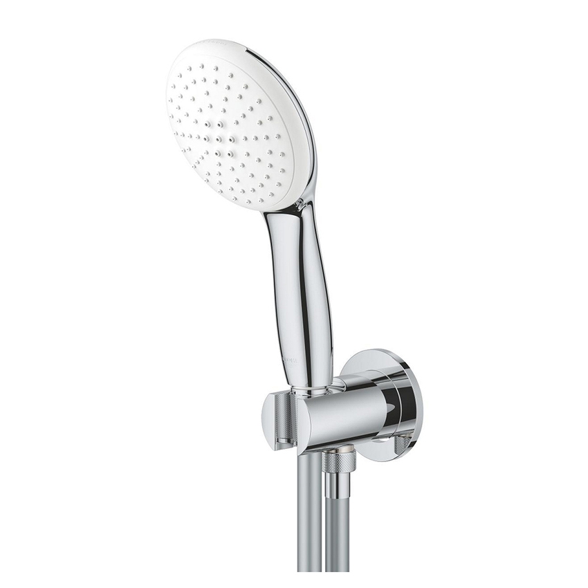 Immagine di Grohe TEMPESTA 110 set manopola doccia a 2 getti, con manopola Tempesta 26161003, raccordo erogatore con supporto e flessibile 150 cm, finitura cromo 26406003