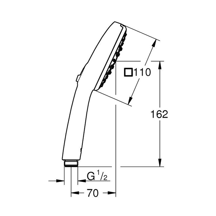 Immagine di Grohe TEMPESTA CUBE 110 manopola doccia a 3 getti, con risparmio idrico, finitura cromo 27574003