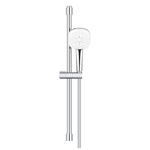 Immagine di Grohe TEMPESTA CUBE 110 set doccia con asta doccia H.60 cm, monopola Tempesta 110 27574003 3 getti e flessibile 175 cm, con risparmio idrico, finitura cromo 27579003