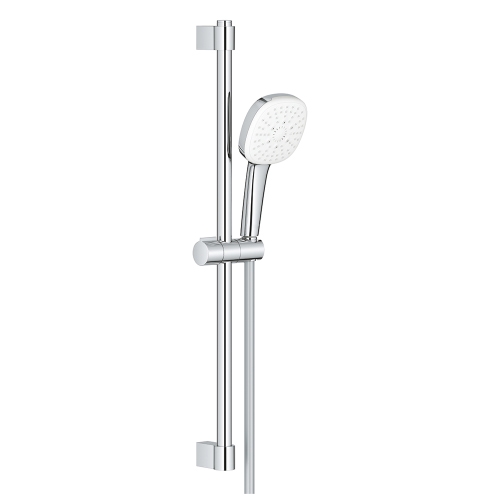 Immagine di Grohe TEMPESTA CUBE 110 set doccia con asta doccia H.60 cm, monopola Tempesta 110 27572003 3 getti e flessibile 175 cm, con sistema antiscottatura, finitura cromo 27786003