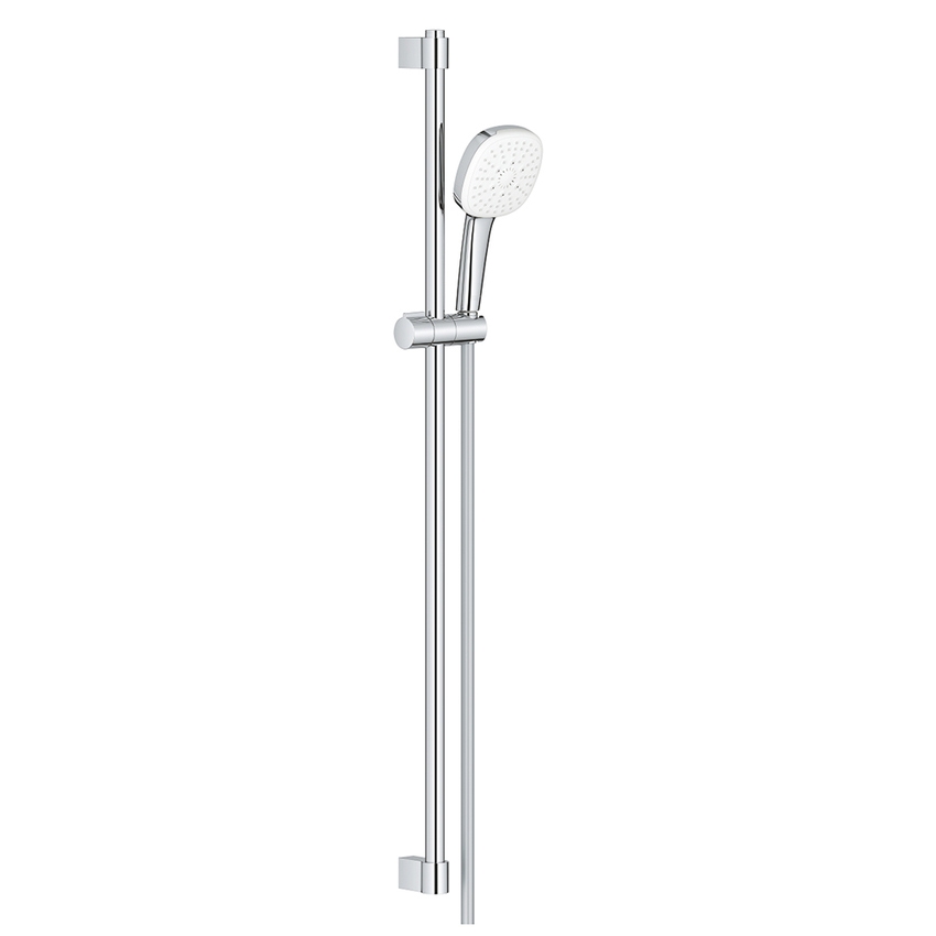 Immagine di Grohe TEMPESTA CUBE 110 set doccia con asta doccia H.90 cm, monopola Tempesta 110 27574003 3 getti e flessibile 175 cm, con risparmio idrico, finitura cromo 26909003