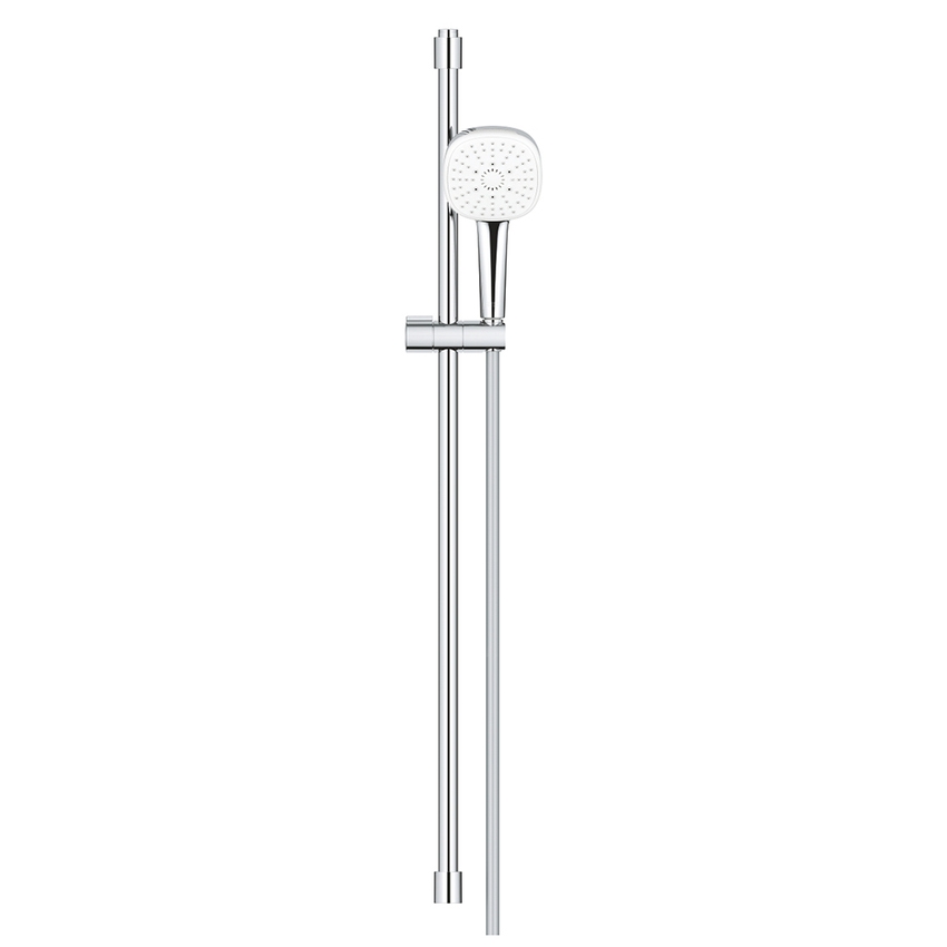 Immagine di Grohe TEMPESTA CUBE 110 set doccia con asta doccia H.90 cm, monopola Tempesta 110 27572003 3 getti e flessibile 175 cm, con sistema antiscottatura, finitura cromo 27789003