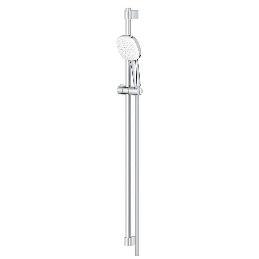 Immagine di Grohe TEMPESTA CUBE 110 set doccia con asta doccia H.90 cm, monopola Tempesta 110 26746003 2 getti e flessibile 175 cm, con risparmio idrico, finitura cromo 26908003