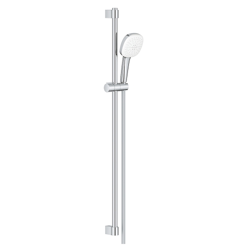 Immagine di Grohe TEMPESTA CUBE 110 set doccia con asta doccia H.90 cm, monopola Tempesta 110 26746003 2 getti e flessibile 175 cm, con risparmio idrico, finitura cromo 26908003
