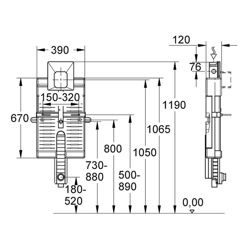 Immagine di Grohe UNISET modulo per orinatoio, universale, con Grohe Rapido U 38785000