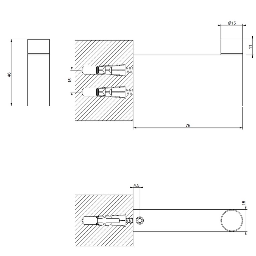 Immagine di Gessi ORIGINI appendino a parete, finitura cromo 66523#031
