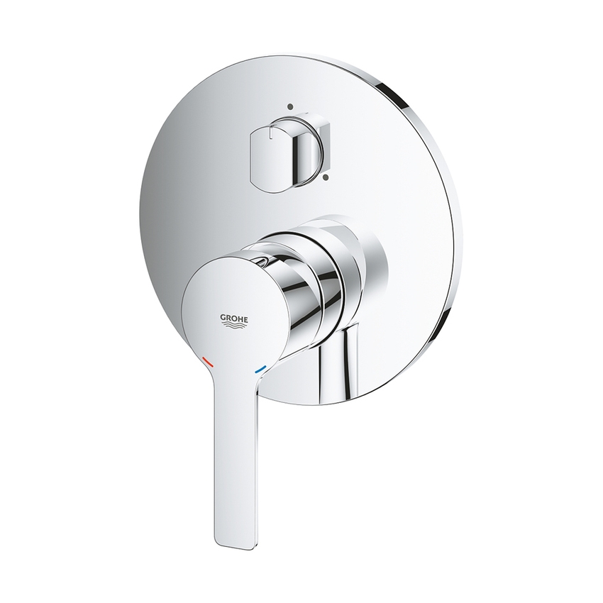 Immagine di Grohe LINEARE miscelatore monocomando a 3 vie, con deviatore, senza corpo incasso, finitura cromo 24095001