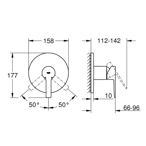 Immagine di Grohe LINEARE miscelatore monocomando per doccia, senza corpo incasso, finitura cromo  24063001