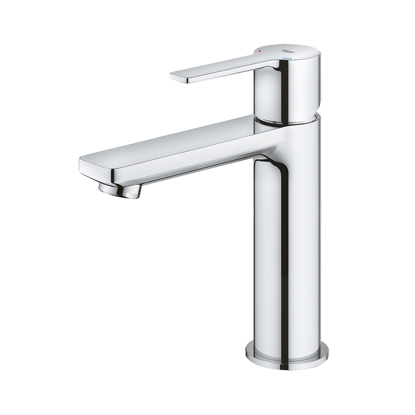 Immagine di Grohe LINEARE miscelatore monocomando H.18 cm, per lavabo, con piletta clic clac, senza scarico, finitura cromo 23106001