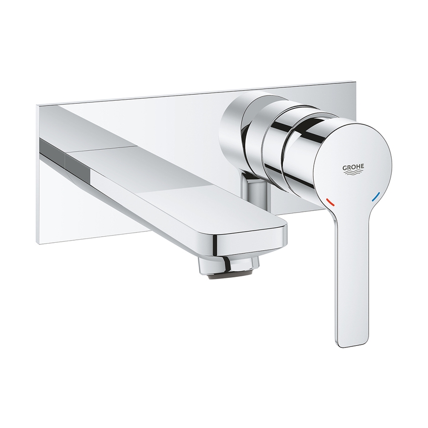 Immagine di Grohe LINEARE miscelatore 2 fori a parete, per lavabo, senza corpo incasso, finitura cromo 19409001