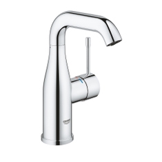 Immagine di Grohe ESSENCE miscelatore monocomando H.19 cm, per lavabo, senza scarico, con piletta clic clac, finitura cromo 24181001