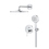 Immagine di Grohe ESSENCE set doccia composto da miscelatore monocomando 2 vie, deviatore, corpo incasso, soffione rotondo Ø 31 cm, braccio a parete, manopola a 3 getti, raccordo erogatore con supporto e flessibile 150 cm, finitura cromo 25287000