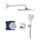 Grohe ESSENCE set doccia composto da miscelatore monocomando 2 vie, deviatore, corpo incasso, soffione rotondo Ø 31 cm, braccio a parete, manopola a 3 getti, raccordo erogatore con supporto e flessibile 150 cm, finitura cromo 25287000