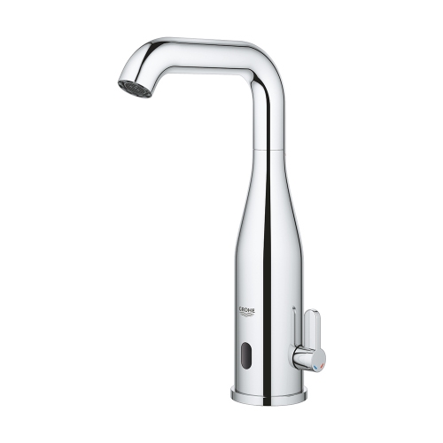 Immagine di Grohe ESSENCE E miscelatore elettronico H.25 cm, per lavabo, con comando infrarossi e limitatore di portata, con batteria esterna, finitura cromo 36445000