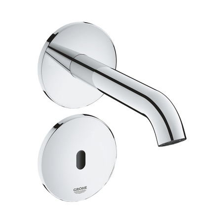 Immagine di Grohe ESSENCE E rubinetto elettronico per lavabo, a parete, con comando ad infrarossi, con corpo incasso, finitura cromo 36447000