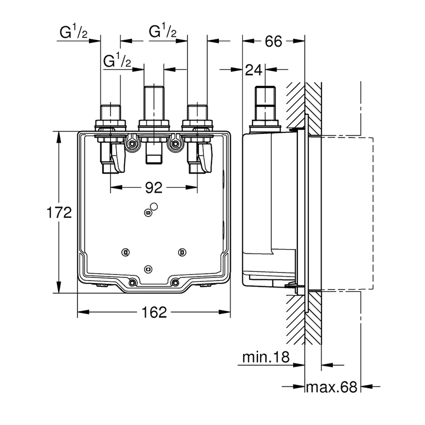 Immagine di Grohe Corpo incasso per miscelatore doccia 36322001