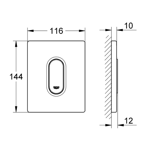 Immagine di Grohe ARENA COSMOPOLITAN piastra di azionamento per orinatoio, finitura cromo 38857000
