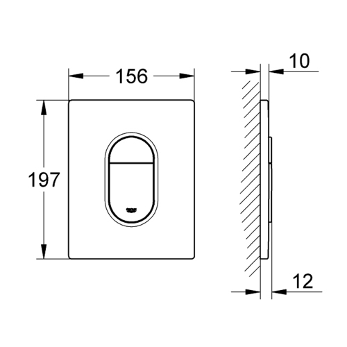 Immagine di Grohe ARENA COSMOPOLITAN piastra di azionamento per wc, installazione verticale, finitura cromo satinato 38844P00