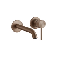 Immagine di Gessi 316 INTRECCIO miscelatore lavabo a parete P.21 cm, senza scarico, finitura copper brushed PVD 54186#708