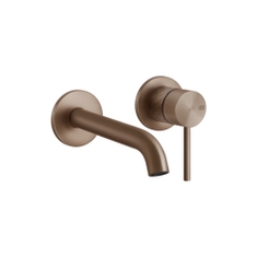 Immagine di Gessi 316 INTRECCIO miscelatore lavabo a parete P.21 cm, senza scarico, finitura copper brushed PVD 54186#708