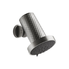 Immagine di Gessi SHOWER soffione anticalcare a parete, orientabile, funzione pioggia, spray e massaggio, finitura steel brushed 57251#239