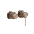 Immagine di Gessi 316 SHOWER parte esterna miscelatore doccia a parete 2 vie, senza corpo incasso, finitura copper brushed PVD 54077#708