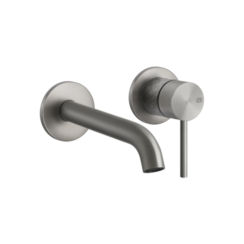 Immagine di Gessi 316 miscelatore lavabo, a parete, senza scarico e senza corpo incasso, finitura steel brushed 54183#239